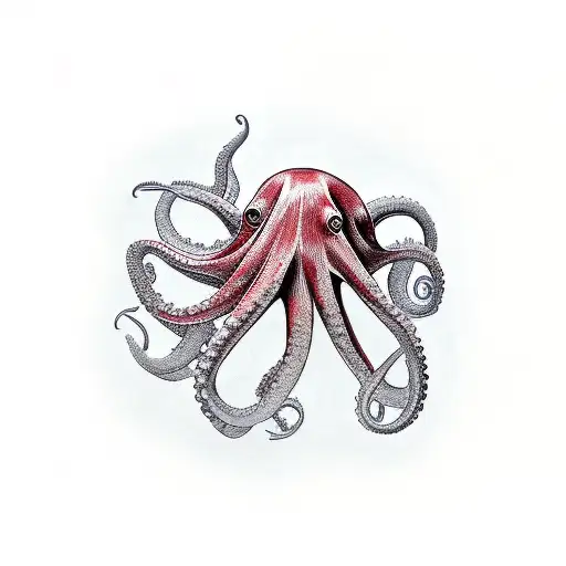 Red Octopus Holding Knee