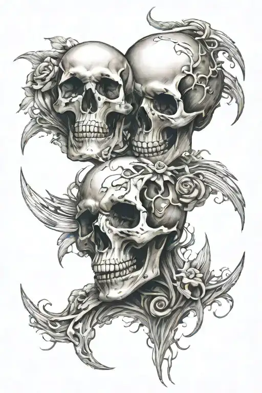 Skull Yin And Yang