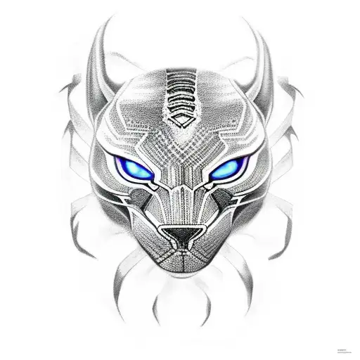 Skeleton Black Panther Red Eyes Dragon