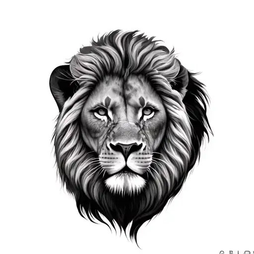 Lion And Woman's Face