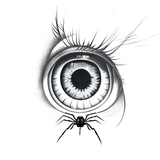 Eye With A Spider And Hourglass