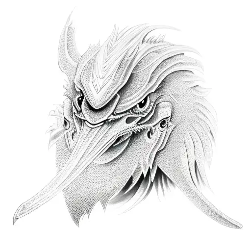 Asian Dragion With Ravens