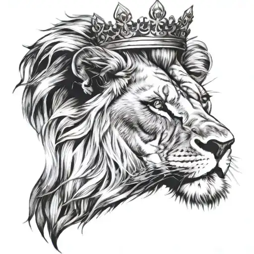 Lion With Scar And Crown