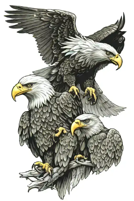 Soldiers Looking At Eagle