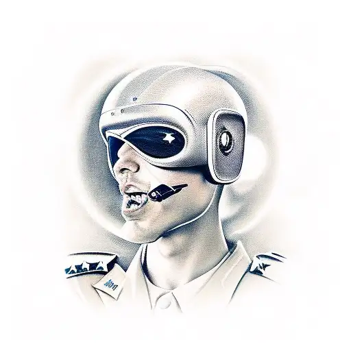 Realistic Portrait Of A Military Officer Controlling A Drone Kamikaze