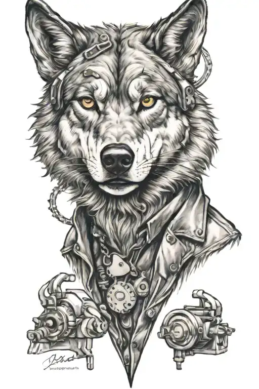 Mechanic Wolf Character