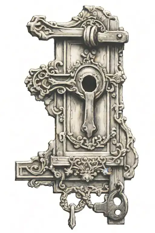 A Old Door With A Broken Key On The End