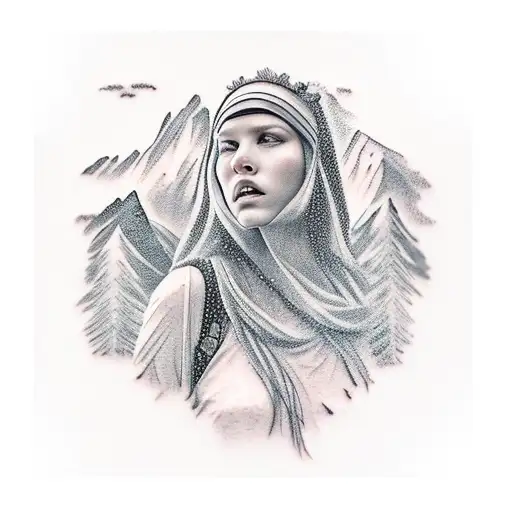 Mountain Scene Beautiful Girl