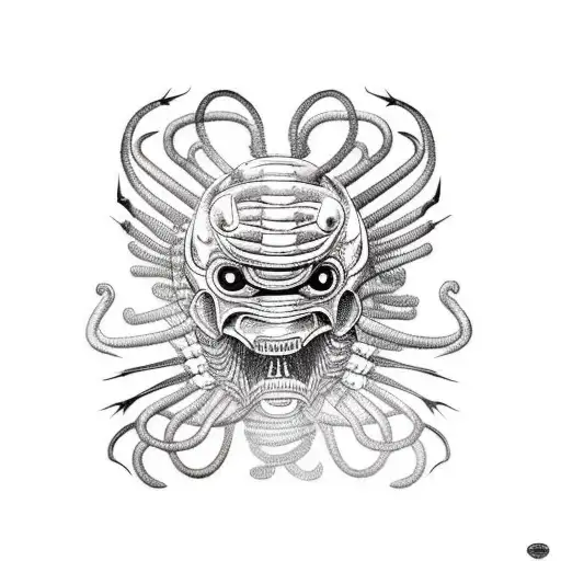 Scolopendra With Samurai Mask