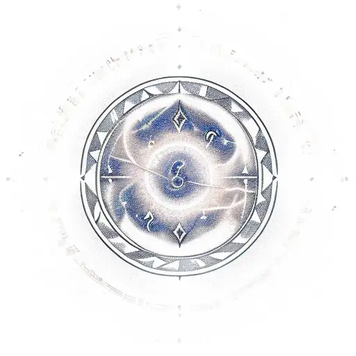 An Aries Constellation Formed By Guitar Strings With A Rock And Fire Background