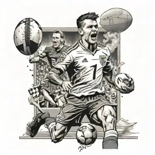 A Realistic Portrait Of A Favorite Football Player With A Comic Book Character Twist