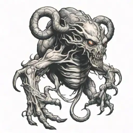 Cancer Illness Monster Symbol Incorporated On A Petscan And The Ribon