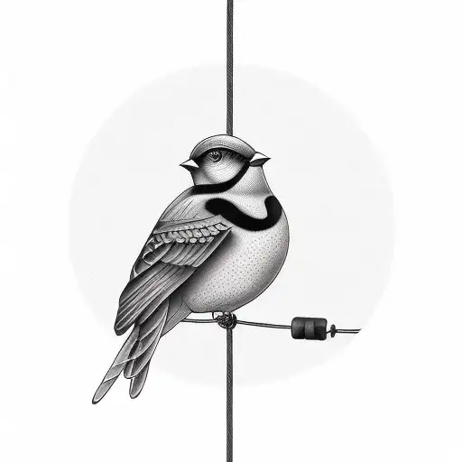 Bird On Telephone Wire