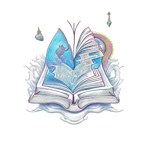 A Macbook Transformed Into A Magical Book With Fantasy Elements Emerging From Its Screen