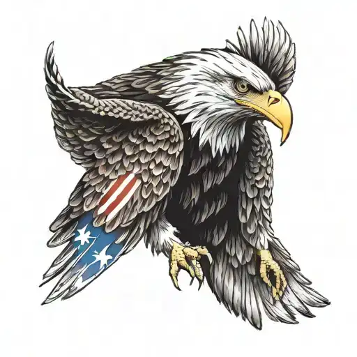 Eagle With Croatian Flag On The Wing Attached