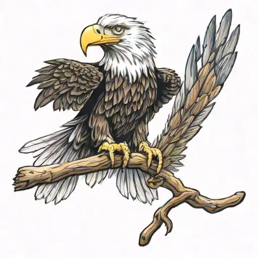 Bald Eagle Bring Hockey Stick