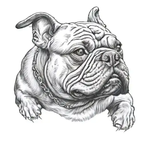 Black And Grey American Bully Tattoo Design Idea Preferences Advanced