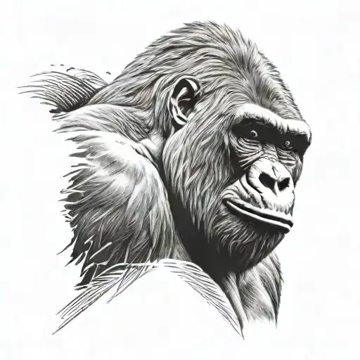 Front Facing Gorilla Head