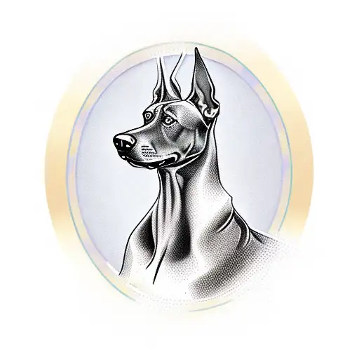 A Doberman Dog With A Diamond Necklace Sitting On Top Of A 2004 Volkswagen Gti
