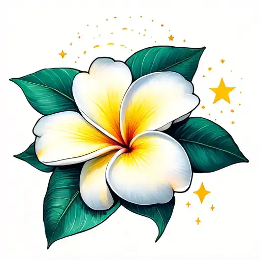 Plumeria Flower With Filipino Sun And Stars