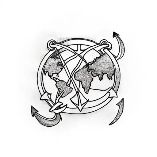 Anchor With World Map