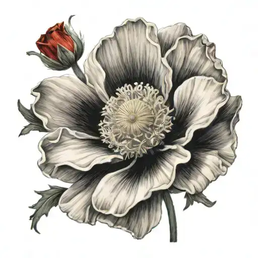 A Red Poppy And A White And Yellow Daisy