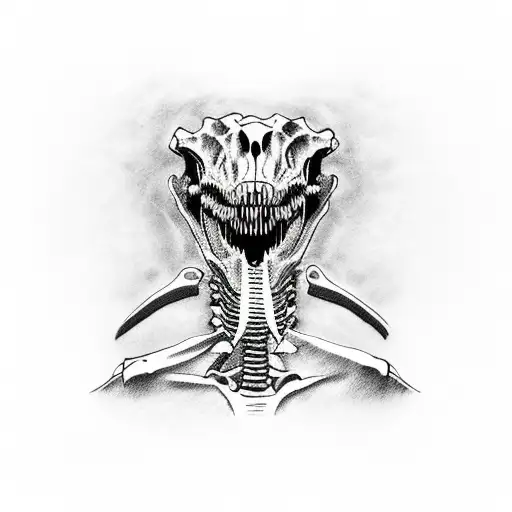 A Realistic Portrayal Of A Dinosaur Skeleton With A Diabetes Awareness Ribbon Incorporated