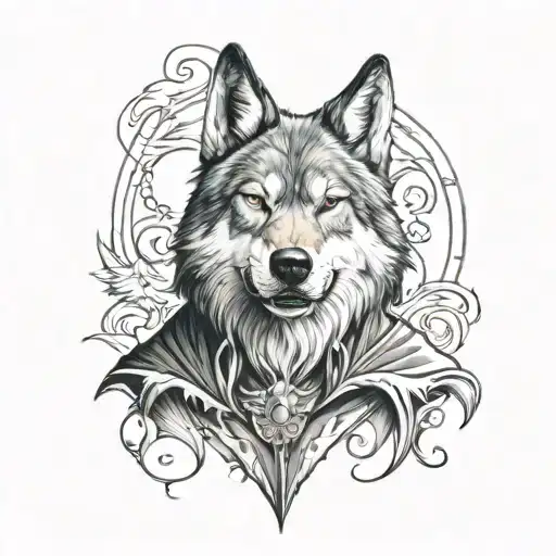 Tattoo Of A Magnificent Wolf On A Cape Based On Marvel Heroes