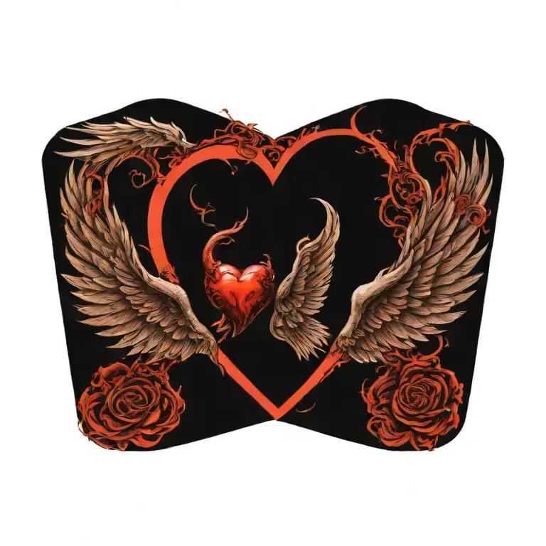 Angel Wing And Devil Wing With Heart In The Middle