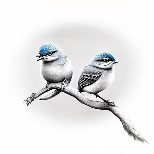 Two Little Birds On A Branch