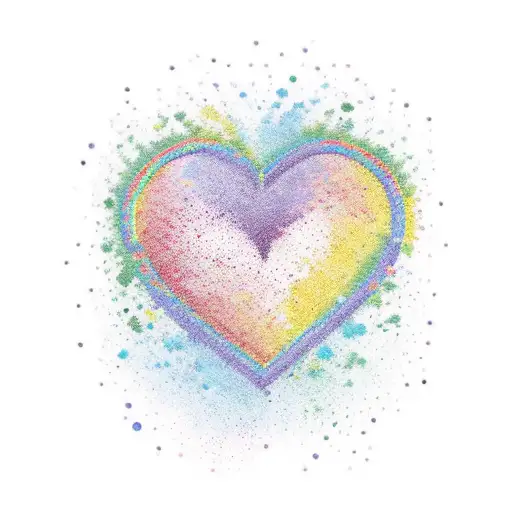 Rainbow Pride Heart With An E