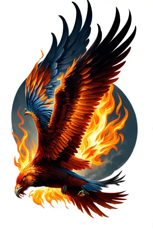 Phoenix Flying Between The Fire