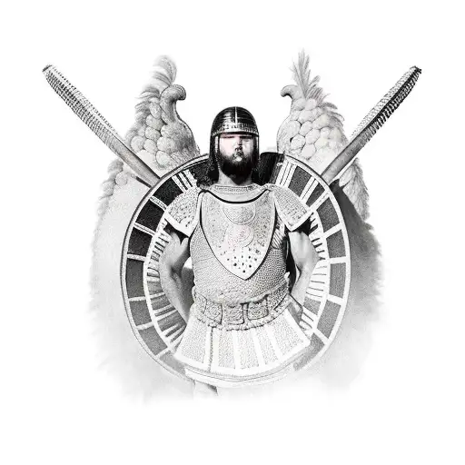 Roman Warrior In Combat