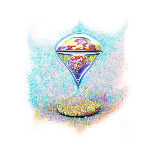 An Empty Hourglass Melting Into An Abstract Representation Of Time