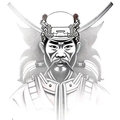 Samurai With A Gi And Temple