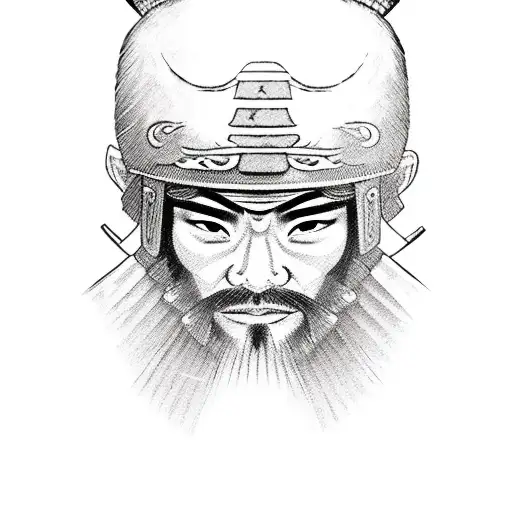 Japanese Samurai Man Holding A Samurai Sword And Wearing A Jiu Jitsu Gi