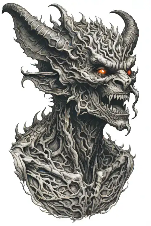 Demon Neshemiron In Full Growth With Open Mouth