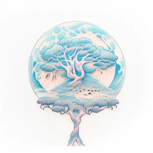 Tree Of Life Waterfall Moon