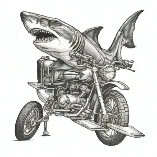 Shark Pipefitter Fireman Motorcycle