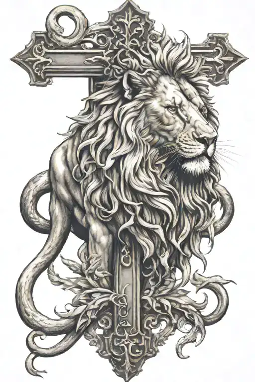 Lion With Cross