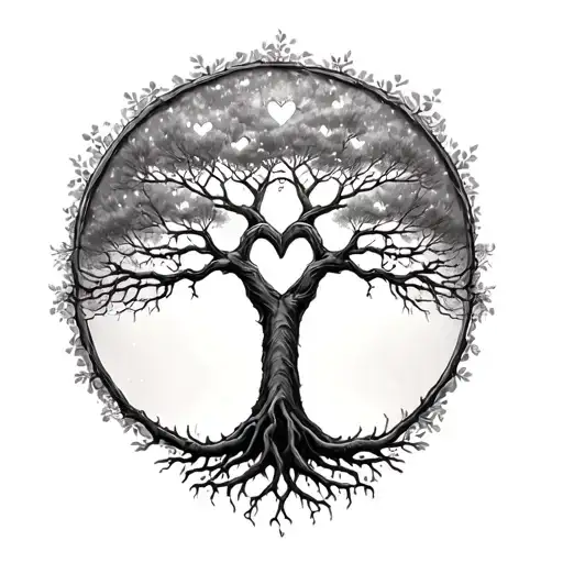 Tree Of Life With Heart In Roots