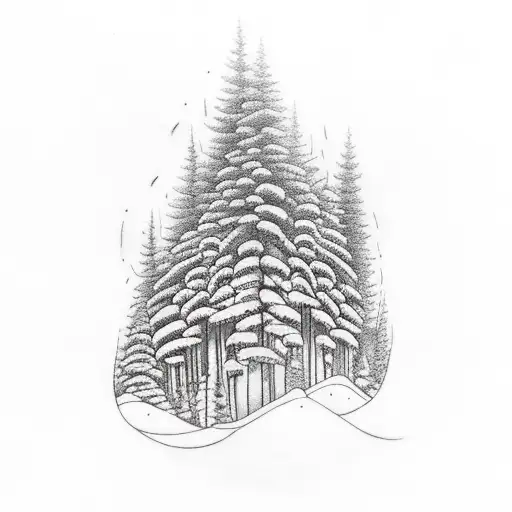 Bear And Pine Tree Forest With Music