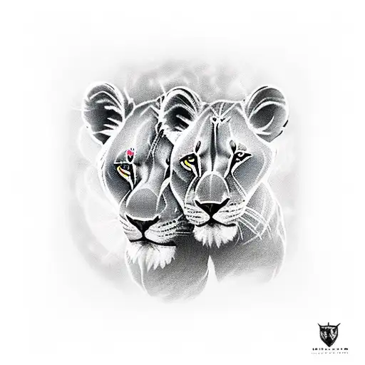 Right Arm Full Sleeve Tattoo - Lioness With Two Boy Lion Cubs