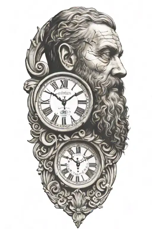 Roman Numeral Clock With Bearded Man