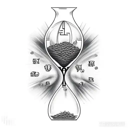 Hourglass Tattoo That Represents Change And New Life Using A Bomb And A Plant