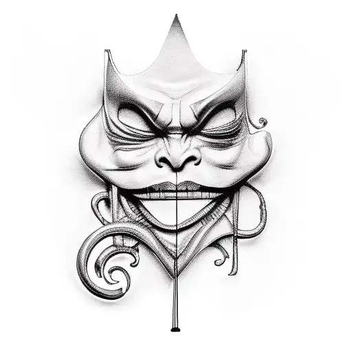 Ambiguous Image Of A Violin That Hides An Evil Face