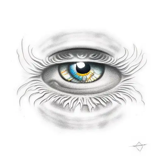 Eye Of Hawk With Big Star