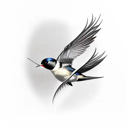 Realistic Swallow Bird Flying