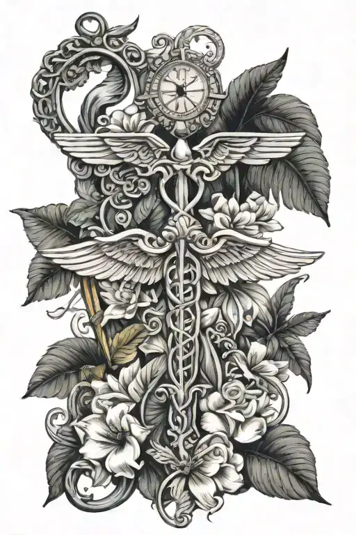 Florida Themed Sleeve With Caduceus