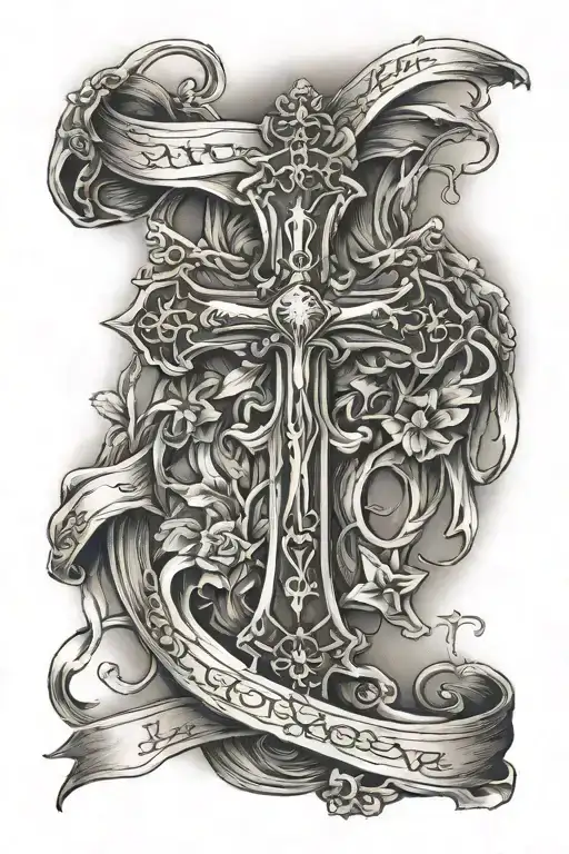 Faith Hope Love Cross Surrounded